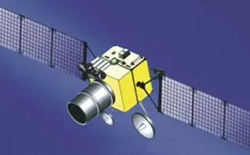 Sketch of a satellite with a large telescope tube