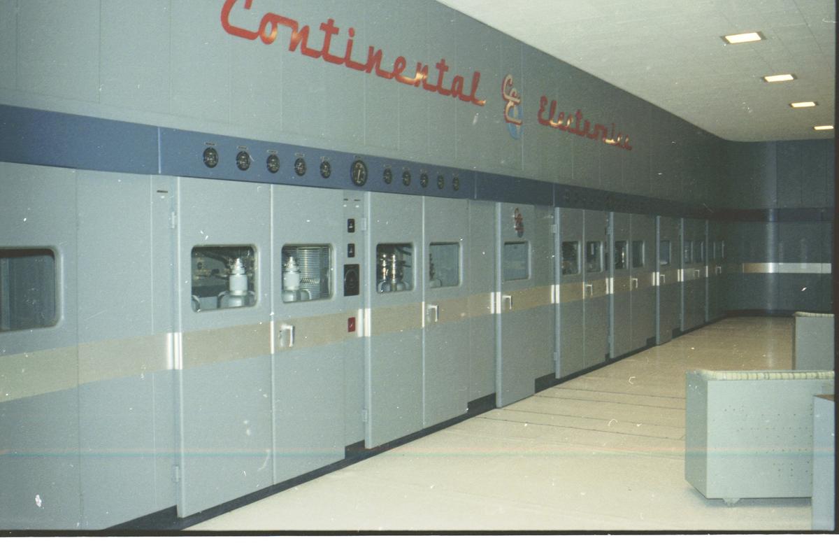 Transmitter hall with grey cabinets