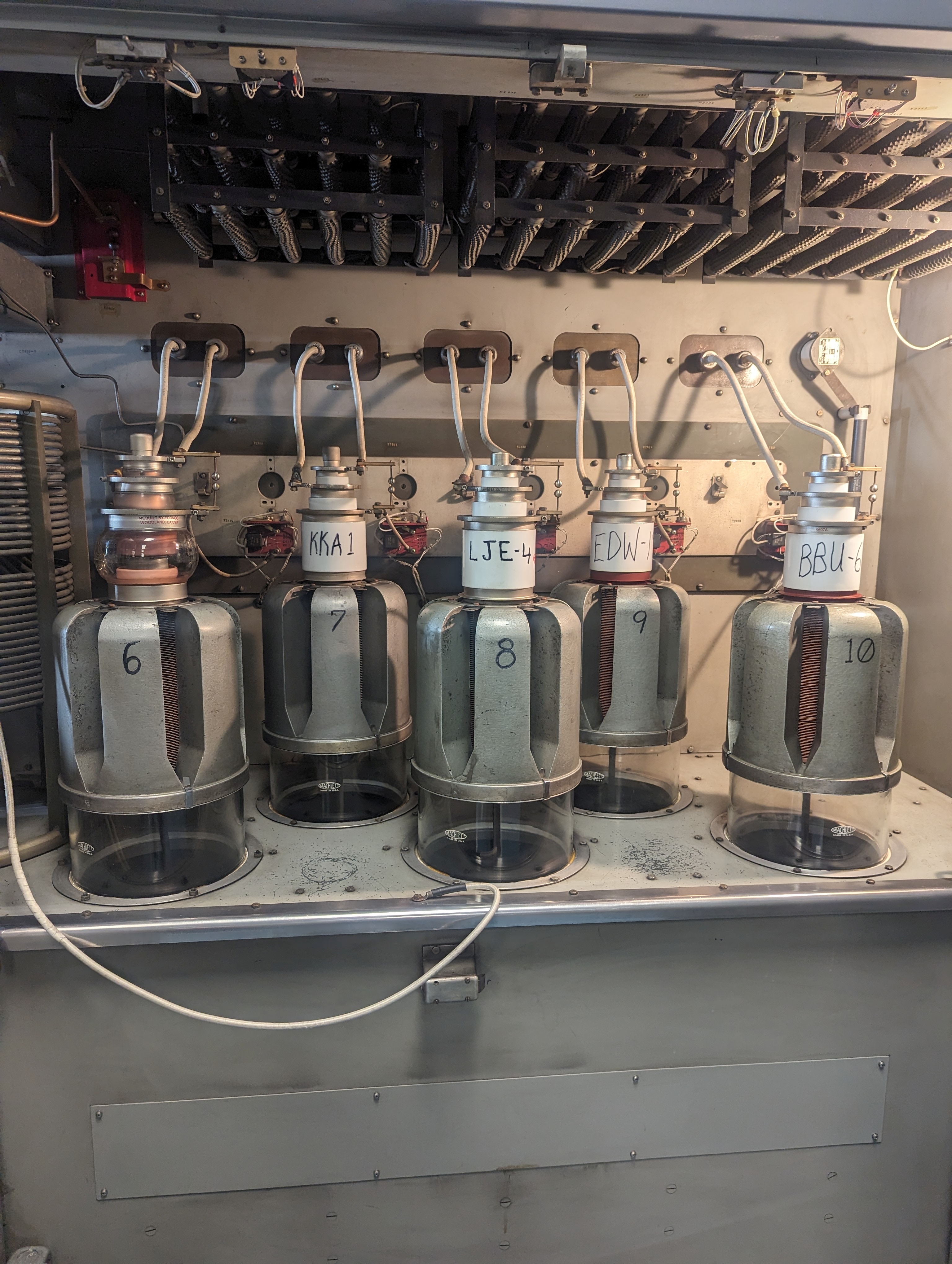 Row of large vacuum tubes