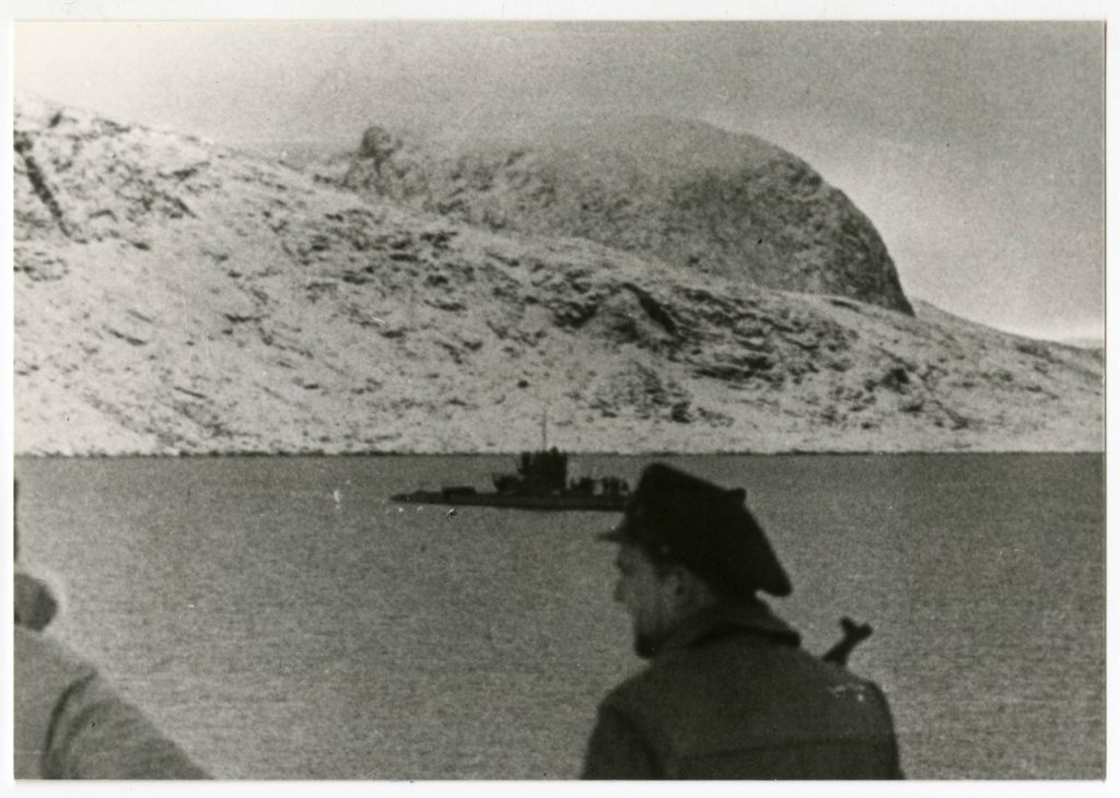 U-537 at anchor off the Labrador coast